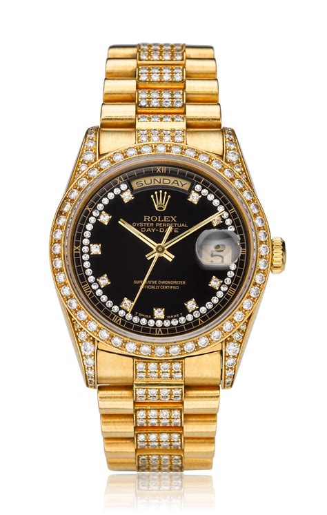 rolex daydate gold diamond|diamond gold rolex watch price.